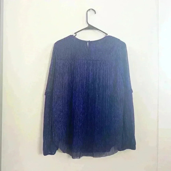 Anthropologie shimmered blue blouse - Picture 4 of 5